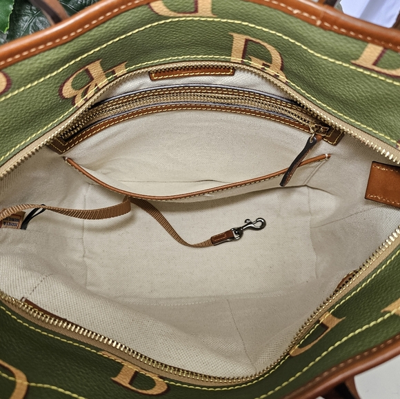 Dooney & Bourke Tote Bag DB Monogram & Vachetta Leather Signature Purse - Picture 11 of 16